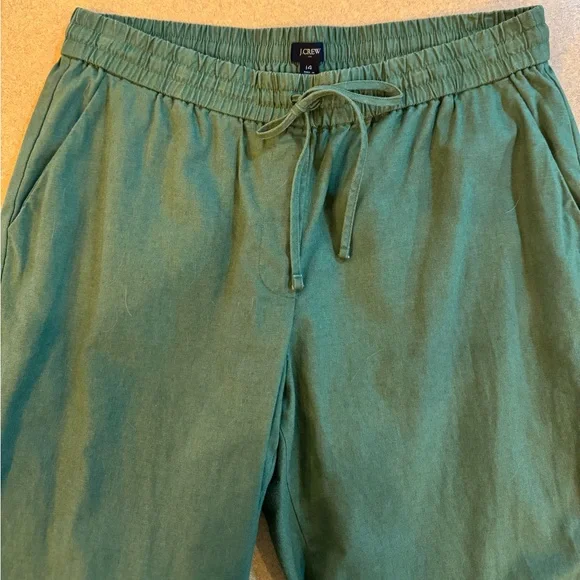 J. Crew Green Ankle Cropped Pants Relaxed Fit - Picture 2 of 4